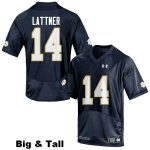 Notre Dame Fighting Irish Men's Johnny Lattner #14 Navy Blue Under Armour Authentic Stitched Big & Tall College NCAA Football Jersey DST8499BC